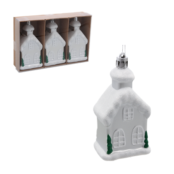 KPL. 3 VÁNOČNÍCH OZDOBA - DOMEK 9 CM balení=12ks *7373