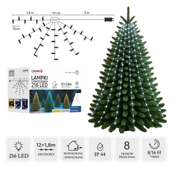 LED SVÍTILNY S KRUHEM 1,8 M 216L STUDENÁ BÍLÁ VNITŘNÍ/OVNÍ *8059