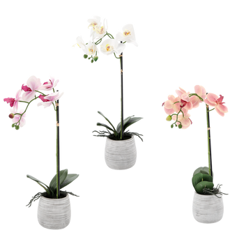UMĚLÝ KVĚT - ORCHIDEJ MIX 3 BARVY 45 CM balení=6 ks *4856