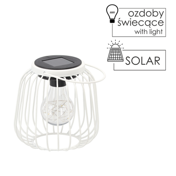 SOLÁRNÍ LAMPION METALOVÝ BÍLÝ 15 CM *8860