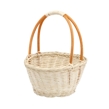 RATTANOVÝ KOŠ 25 x 14/32 CM S UCHYCENÍM - BÍLÝ *4149