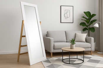 LUSTRO STOJĄCE DREWNIANE NOGI DRABINKA 54 x 41 x 157 CM *9757