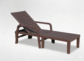 LEŻAK OGRODOWY 192X66X33 CM CIEMNY BRĄZ