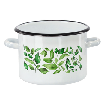 EMALIOVANÝ HRNEC 3 L 18 CM BIELY FIKUS *9174