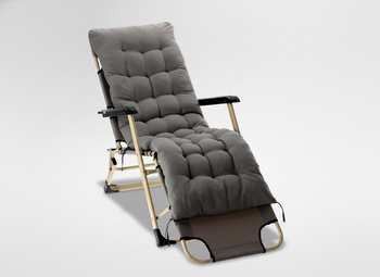 FOTEL OGRODOWY SKŁADANY Z PODUSZKĄ SZARY