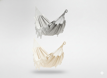 HAMAK Z FRĘDZLAMI BOHO 200 x 150 CM BEŻOWY/SZARY