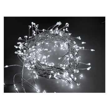 LAMPKI MICRO LED CLUSTER 150L ZIMNY BIAŁY, DŁ. 0,3 + 1,5 M NA BATERIE *1810