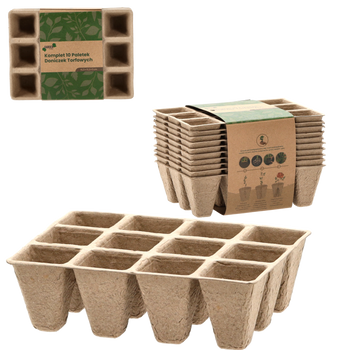 KPL.10 KS PALETKY RAŠELINOVÝCH KVĚTINÁČŮ 15,5 x 11,5 x 5CM *8488