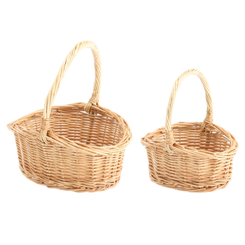 ZESTAW 2 KOSZYKÓW RATTANOWYCH Z RĄCZKĄ – NATURALNY