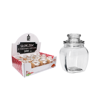 SKLENĚNÝ ODKAPÁVAČ 200ML S POKRYVEM DISPLAY=12KS *1008