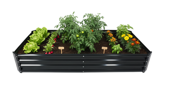 GRZĄDKA WARZYWNO-KWIATOWA 180 X 90 X 30 CM PROSTOKĄTNA ANTRACYT