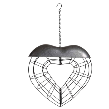 KRMÍTKO PRO PTÁKY METALOVÉ NA TUKOVÉ KULI - SRDCE 25 X 25 X 7 CM *7960