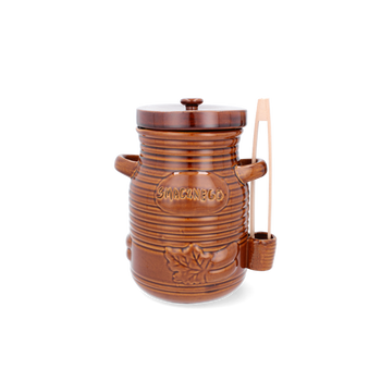 KERAMICKÝ NÁDOBÍK 1,5L NA OKURKY S MEDOVÝMI ŠPETKY *3255