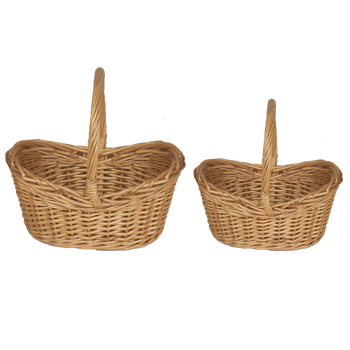 ZESTAW 2 KOSZYKÓW WIKLINOWYCH Z RĄCZKĄ – NATURALNY