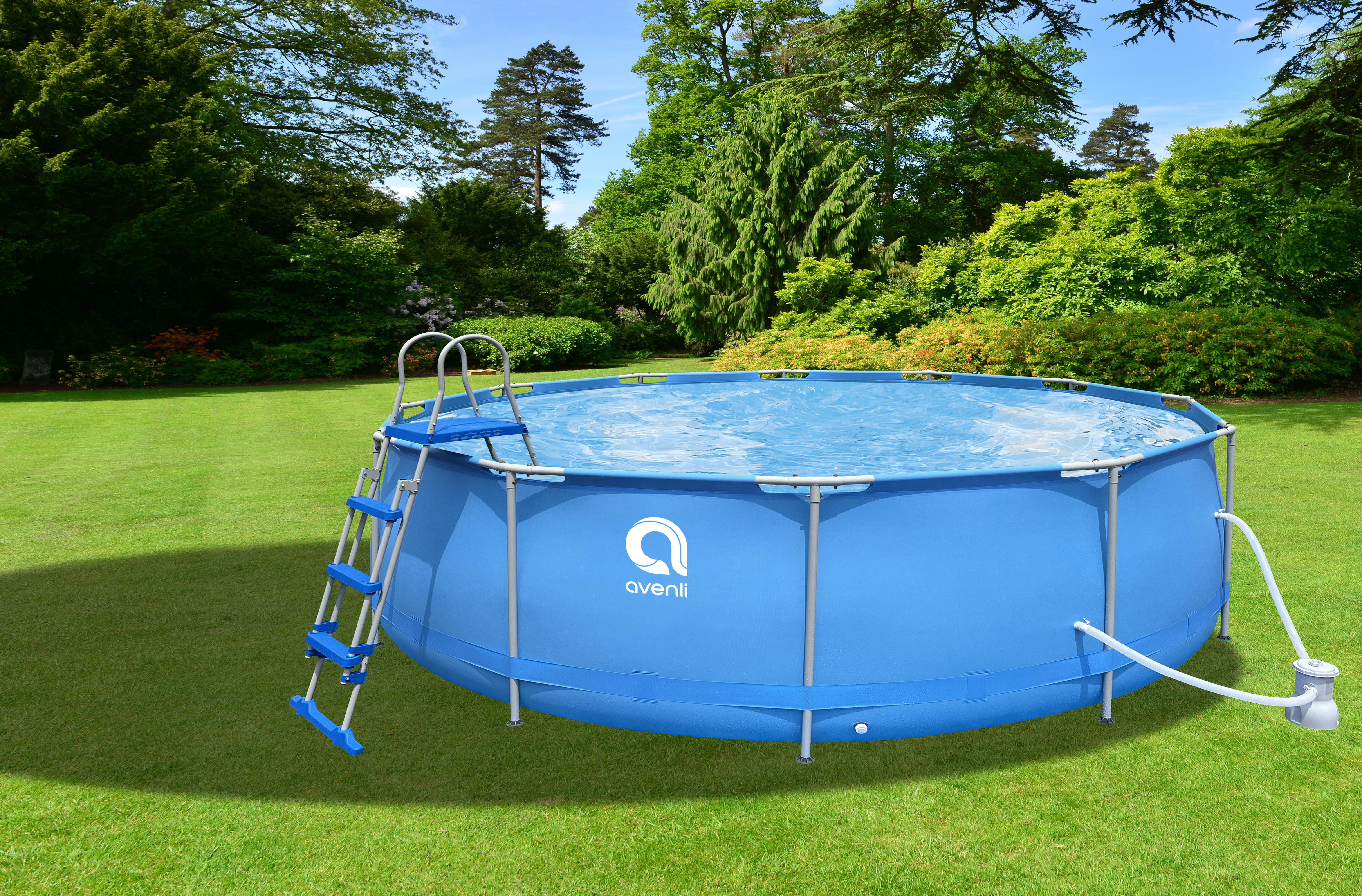 BASEN STELAŻOWY 450 x 122 cm (BASEN, POMPA FILTRUJĄCA, DRABINKA, POKRYWA, PODŁOGA) 17802XX-03