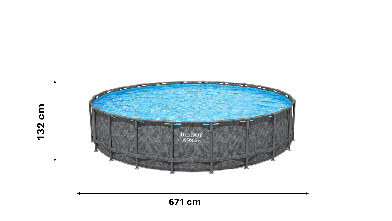 BASEN STELAŻOWY 6,71 X 1,32 M (BASEN, POMPA PIASKOWA, DRABINKA, POKRYWA) *5359 561JZ