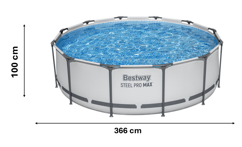 BASEN STELAŻOWY 366 cm x 100 cm  ( BASEN , POMPA FILTRUJĄCA, DRABINKA ) 56418