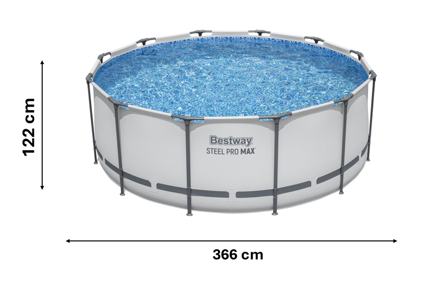 BASEN STELAŻOWY 3,66 X 1,22 M (BASEN, POMPA FILTRUJĄCA, DRABINKA, POKRYWA) 56420
