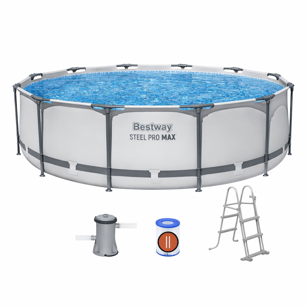 BASEN STELAŻOWY 366 cm x 100 cm  ( BASEN , POMPA FILTRUJĄCA, DRABINKA ) ChatGPT_Image_23_sty_2026__10_01_10