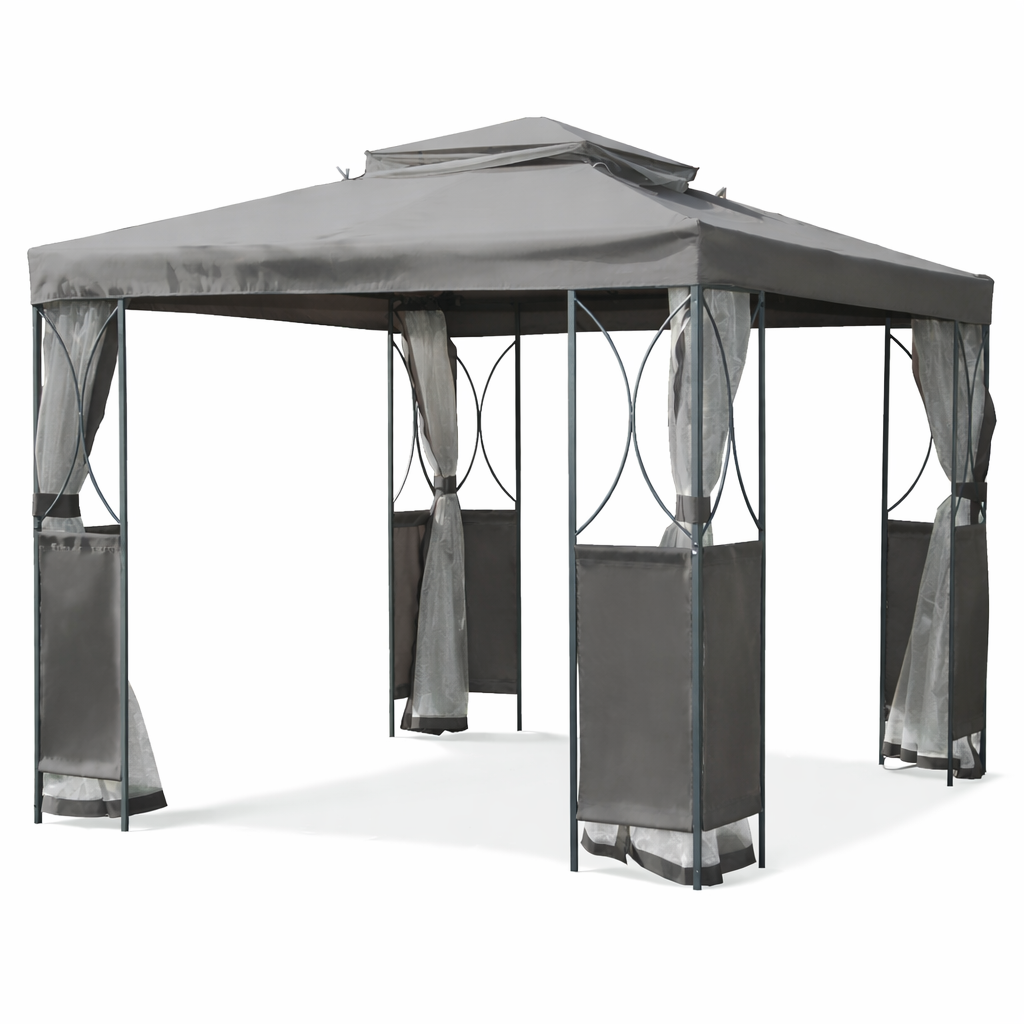 ALTANA / PAWILON OGRODOWY Z MOSKITIERĄ SZARY 2.5 x 2.5  x 2.7 M ChatGPT_Image_4_lut_2026__09_44_17