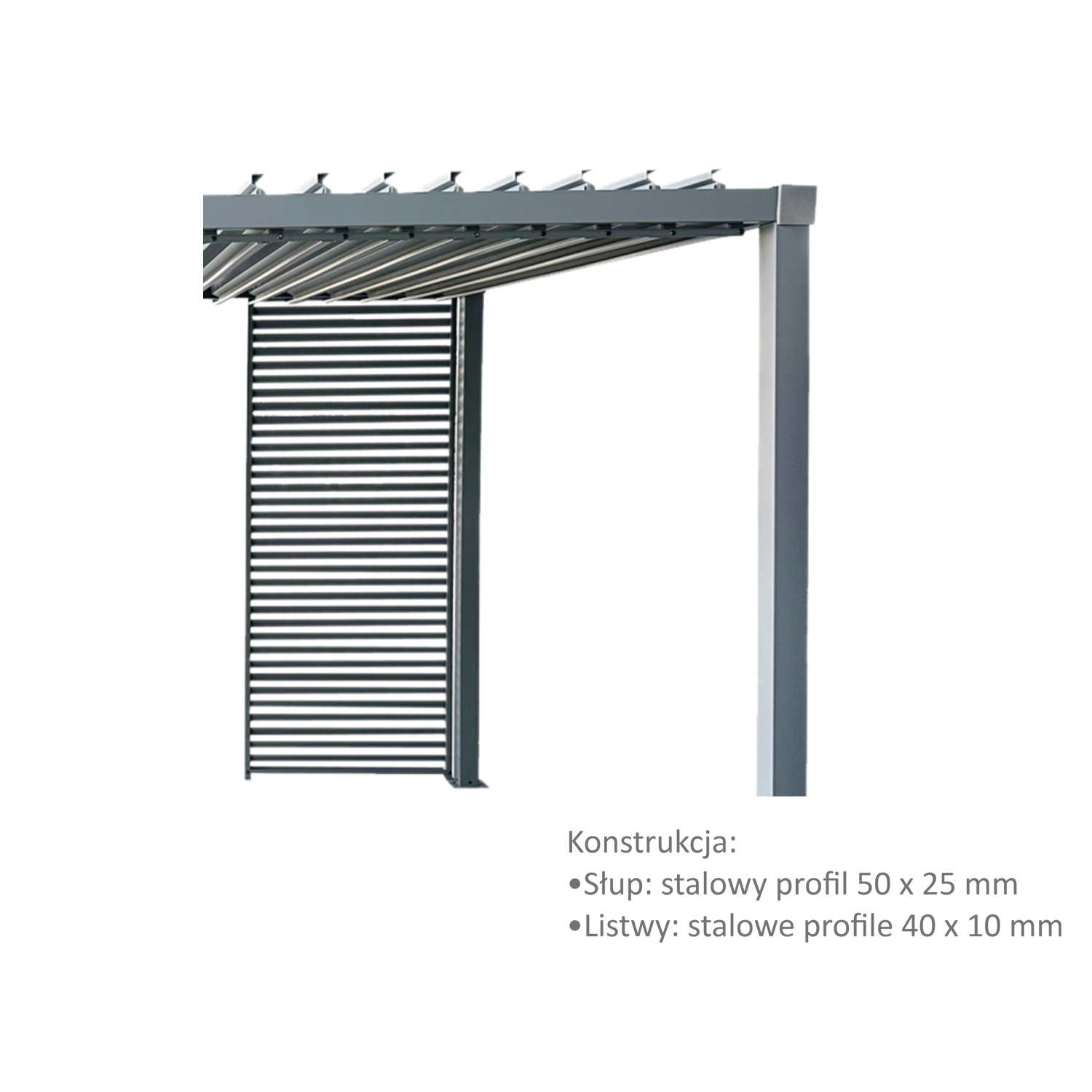 ŻALUZJA METALOWA 214 x 50 CM DO PERGOLI TUN5139_3