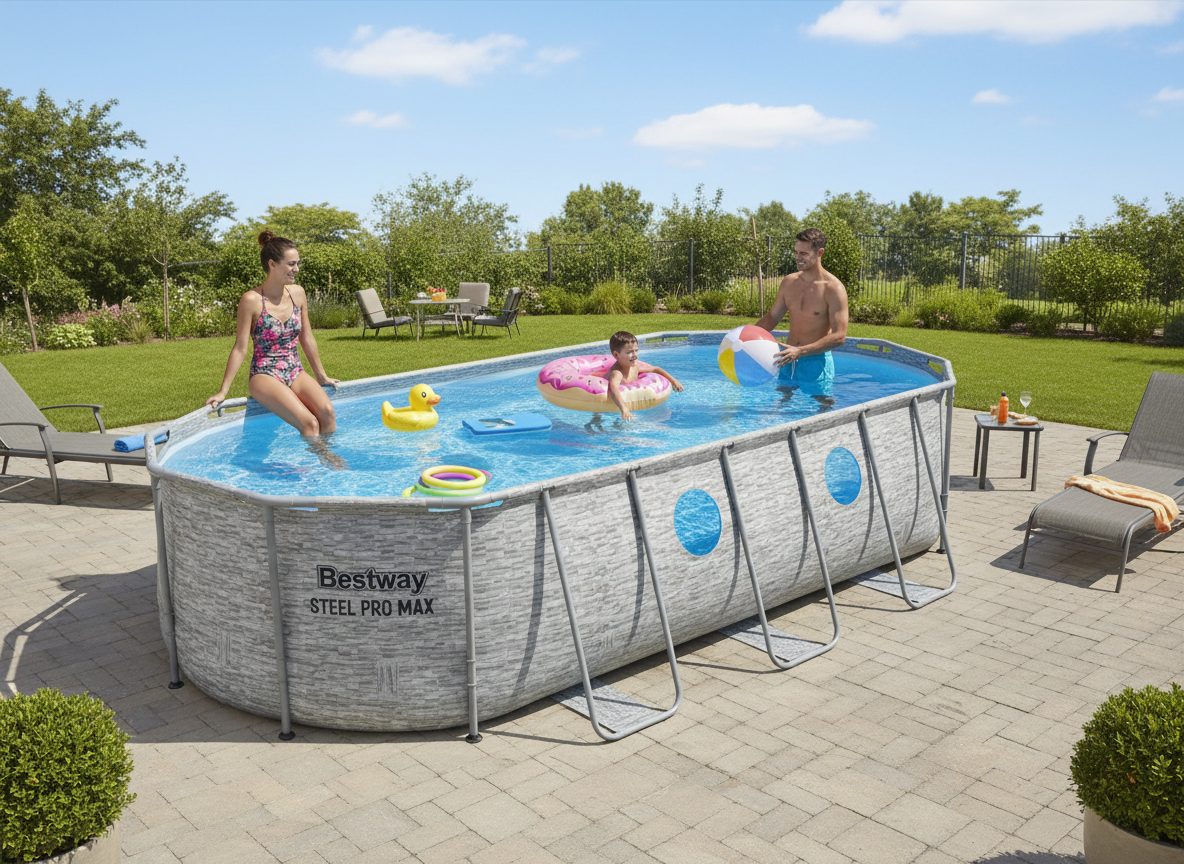 BASEN STELAŻ RATTAN/ OKNO OVAL 549 x 274 x 122 cm ( BASEN, POMPA FILTRUJĄCA, DRABINKA, PODŁOGA, POKRYWA) freepik__stwrz-aranacje-z-img1-niech-w-basenie-bd-akcesoria__36760