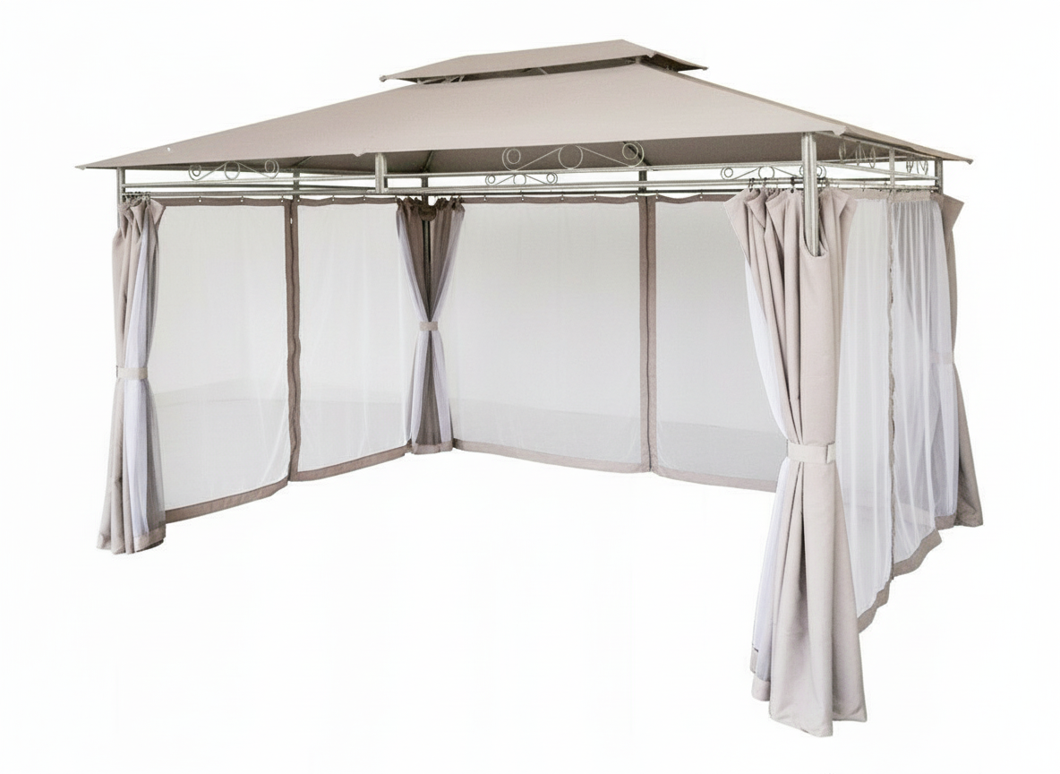 ALTANA  PAWILON OGRODOWY Z ZASŁONAMI BOCZNYMI - BEŻOWY 3 X 4M freepik__stwrz-zdjcie-na-biaym-tle-altany-img1-ze-zwinitymi__40129