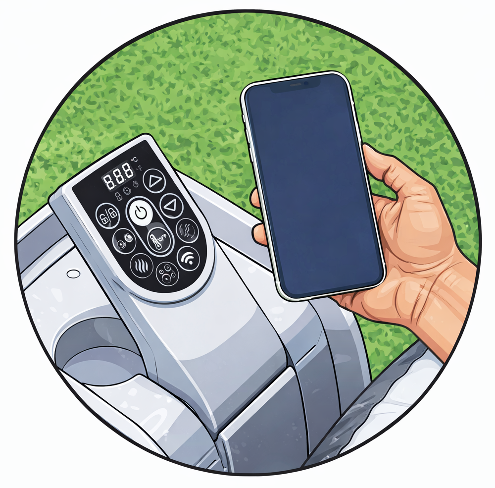 JACUZZI LAY-Z-SPA ROME AIRJET 180 X 180 X 71 CM *9593 panel_telefon