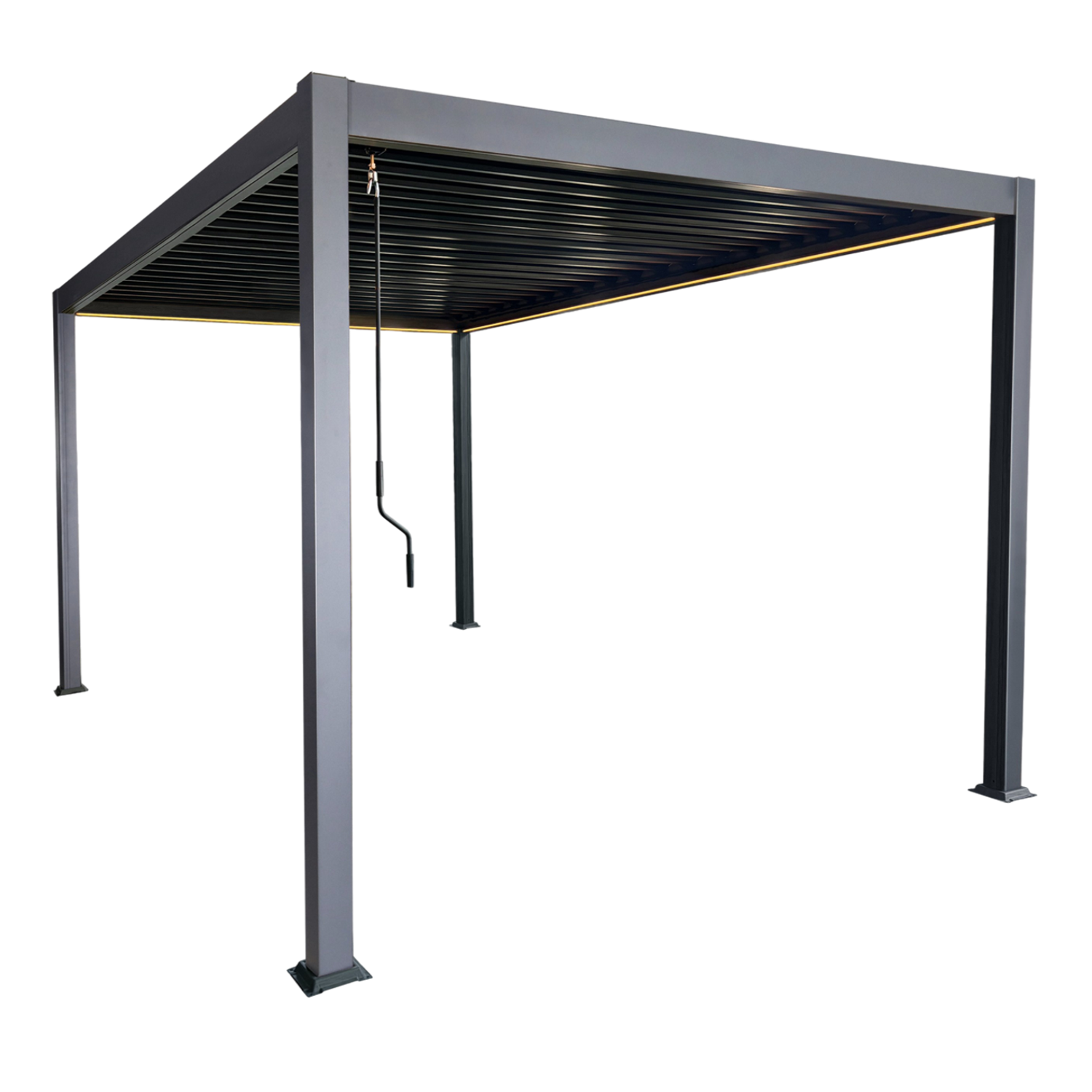PERGOLA ALUMINIOWA BIOKLIMATYCZNA LED 3 x 4 x 2,5 M ANTRACYT RIT1446