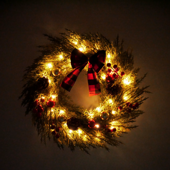 CHRISTMAS WREATH LED 40 CM 40 L GREEN WITH A BOW