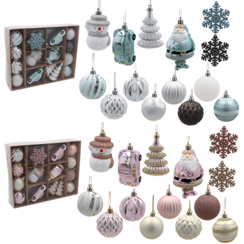 SET OF 20 CHRISTMAS TREE DECORATIONS MIX