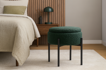 POUFF ROUND WITH METAL LEGS 28 x 31 CM GREEN