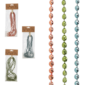 GARLAND 2.7 M BEADS 5 MM OLIVE/COPPER/GRAPHITE