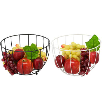 METAL FRUIT BASKET 26x26x16,5 CM BLACK/WHITE