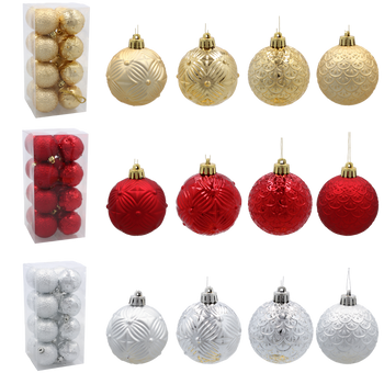 KPL. 16 BOMBEK 6 CM RED / GOLD / SILVER *3771