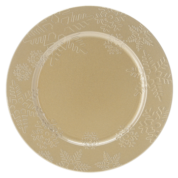 PLATE 33 x 33 x 2 CM GOLD CHRISTMAS