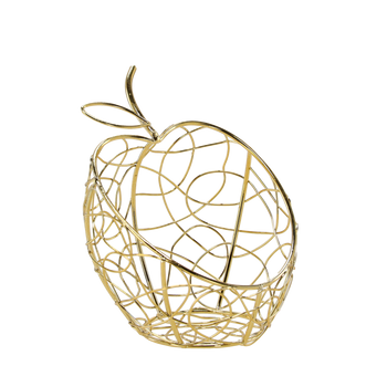 GOLDEN METAL BASKET - APPLE 11.3 X 10.8 X 11.3 CM PACK=4PCS