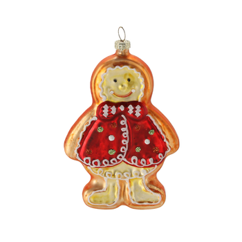 GLASS ORNAMENT - GINGERBREAD MAN 7,8 X 2,4 X 11,7 CM