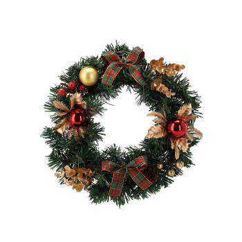 CHRISTMAS WREATH 30 CM RED AND GOLD