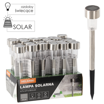 SOLAR LAMP HELSINKI 4.7 x 4.7 x 33.5 CM disp.24pcs