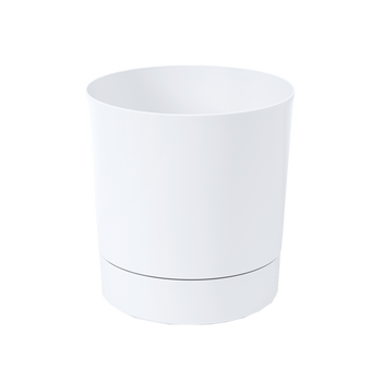 POT WITH SAUCER AURA 350MM WHITE*51281