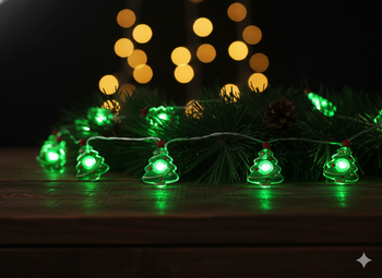 LED LIGHT CHAIN - CHRISTMAS TREES 20 L BATTERY-POWERED