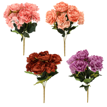 ARTIFICIAL FLOWER - PEONY AND HYDRANGEA 43 CM MIX COLORS