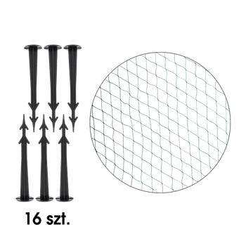 Protective mesh against birds 8m x 20m (4g/m2) + 16 pins for mounting green