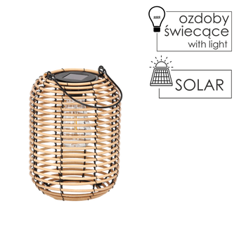 SOLAR LANTERN METAL - BEIGE 24 CM