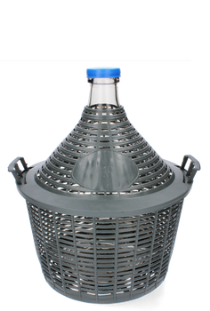 BALLOON 10L WITH NARROW NECK IN BASKET