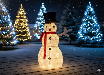 CHRISTMAS DECORATION - LED SNOWMAN 72 CM WHITE