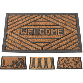 RECTANGULAR RUBBER + COCONUT DOORMAT 40X60 PACK=12PCS