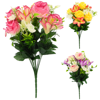 ARTIFICIAL BRANCH - ROSES AND LILES ASSORTED COLOURS