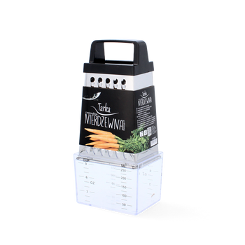 STAINLESS STEEL 4-SIDED GRATER WITH CONTAINER H: 20 CM PACK=12PCS (FUS65N)